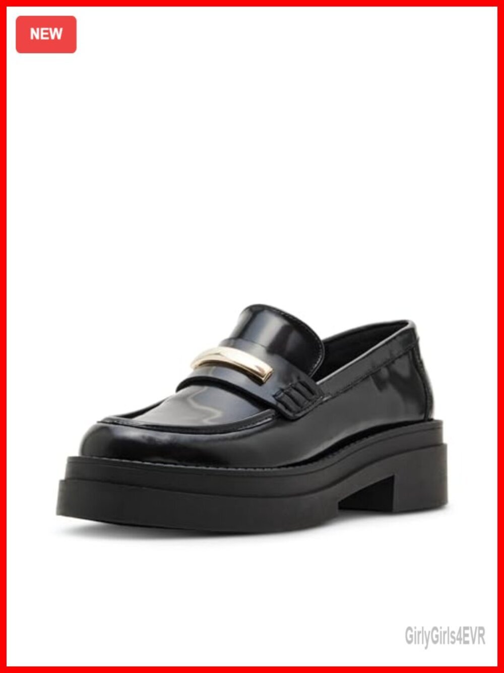 Chunky Platform Block Heel Loafers with Hardware Detailing